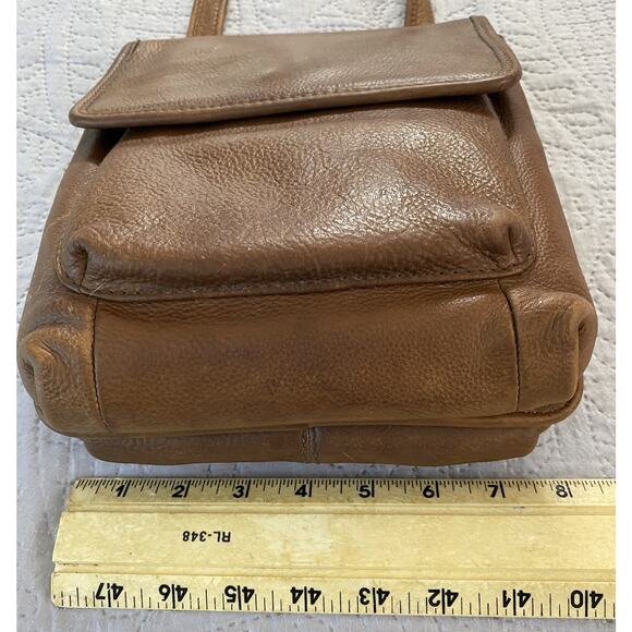 Vintage Fossil Small Brown Pebbled Leather Crossbody Handbag - Picture 15 of 16